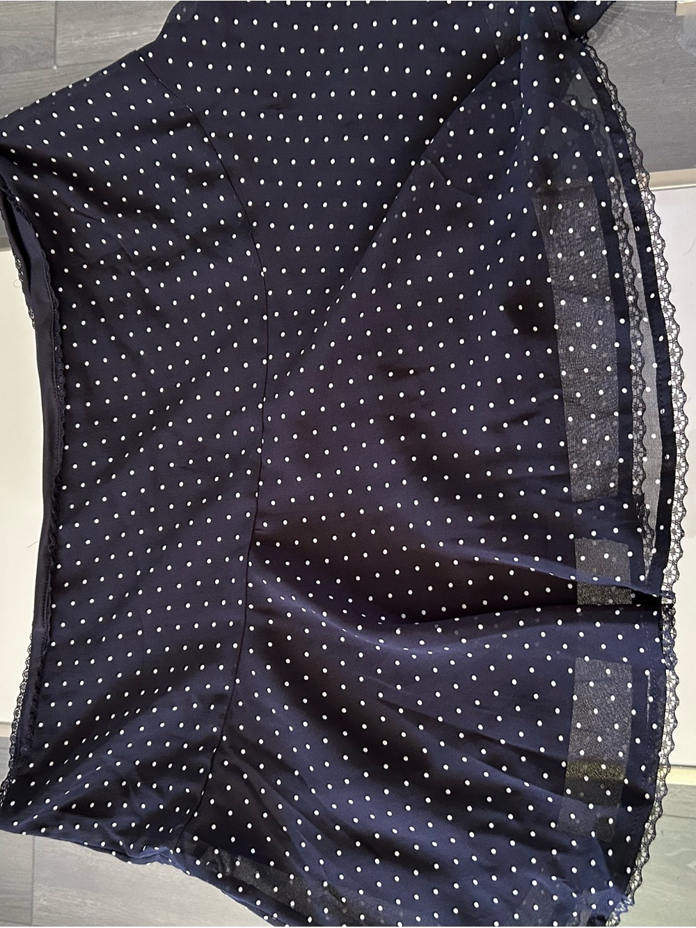 Navy Polka Dot A-Line Skirt - Classic Women's Skirt